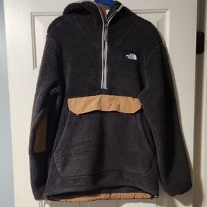 The North Face Men's Zip-Up Sweater in Black and Tan